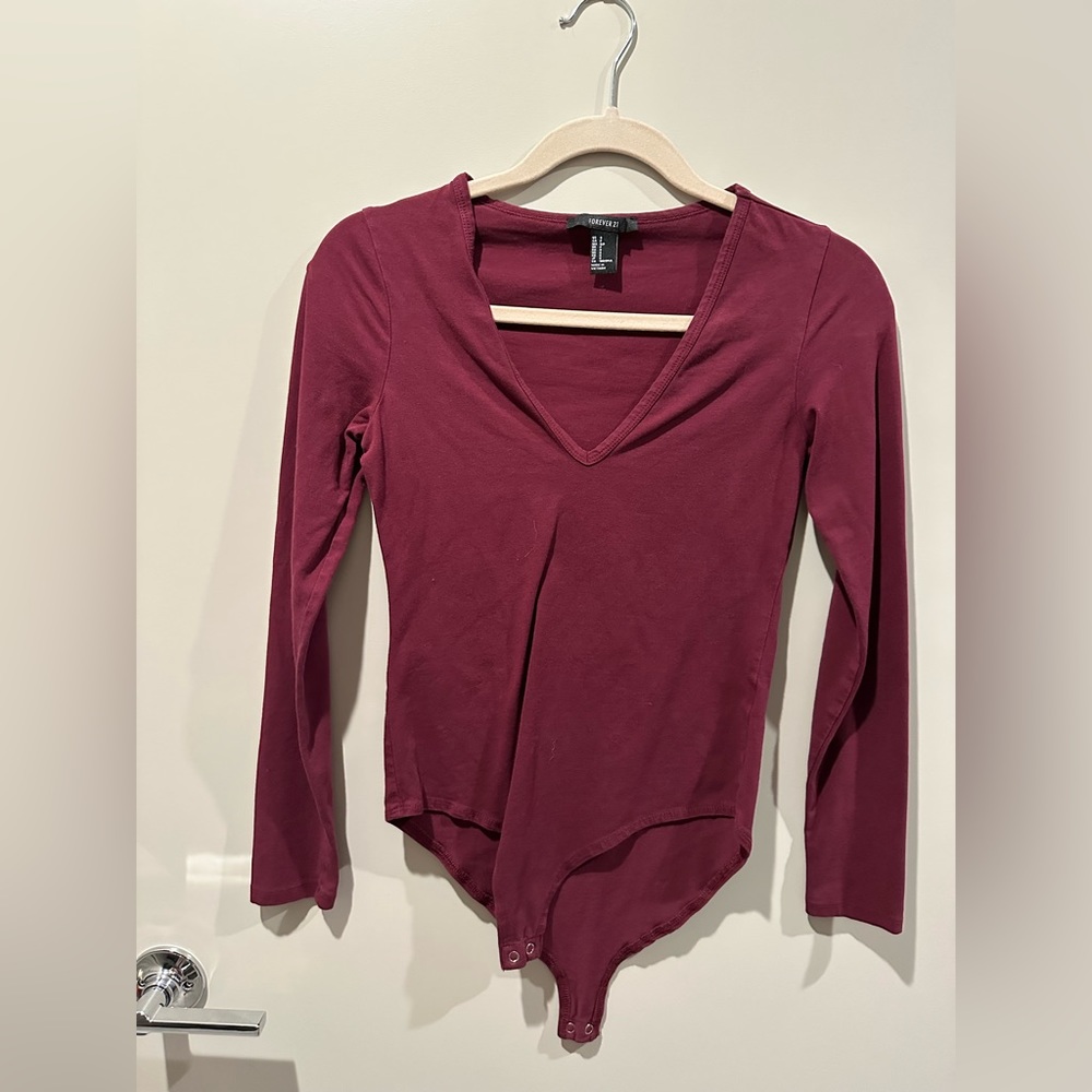 Forever 21 Burgundy BodySuit Size Small